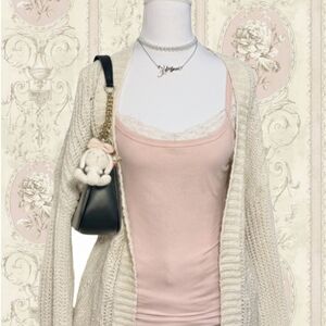 Abercrombie & Fitch Cream Cardigan and Pink Camisole